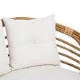 ATMOSPHERA - Canapé "Farah" 2 places rotin tissu blanc - vignette