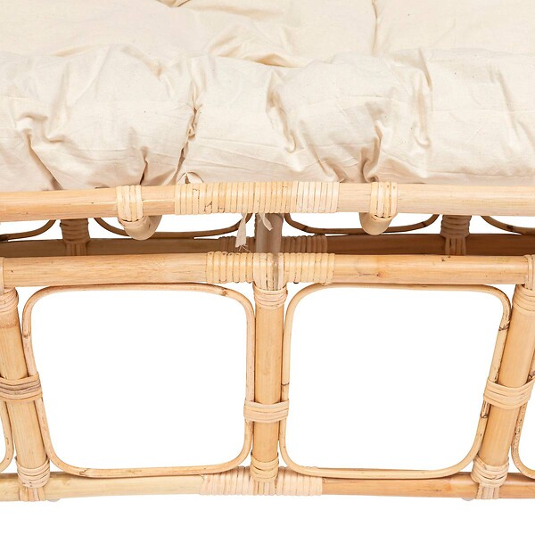 ATMOSPHERA - Banquette "Seram" mamasan 2 places rotin blanc - large