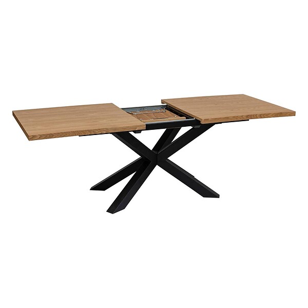 ATMOSPHERA - Table à manger extensible "Olaf" métal et bois L180-220cm - large
