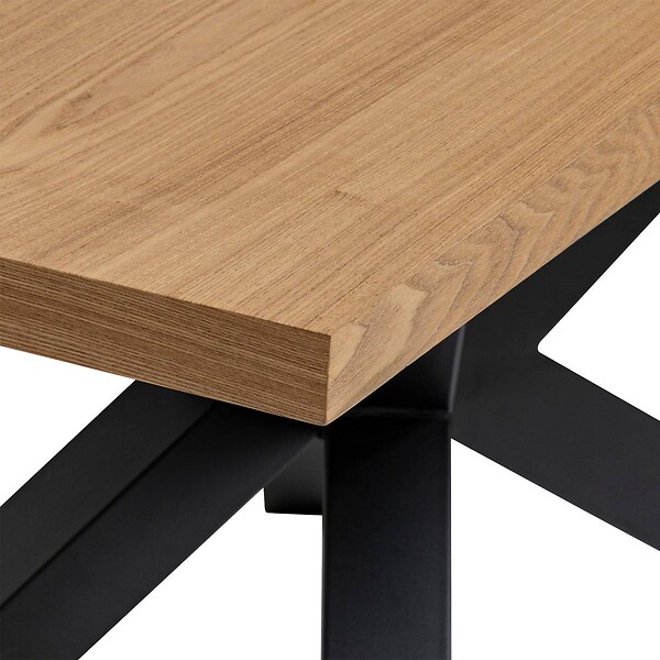 ATMOSPHERA - Table à manger extensible "Olaf" métal et bois L180-220cm - large