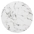 ATMOSPHERA - Table à manger "Rayo" blanc effet marbre doré D120cm - vignette