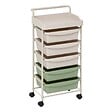 5 FIVE SIMPLY SMART - Tour rangement 5 tiroirs Deskolor avec roues beige et vert - vignette