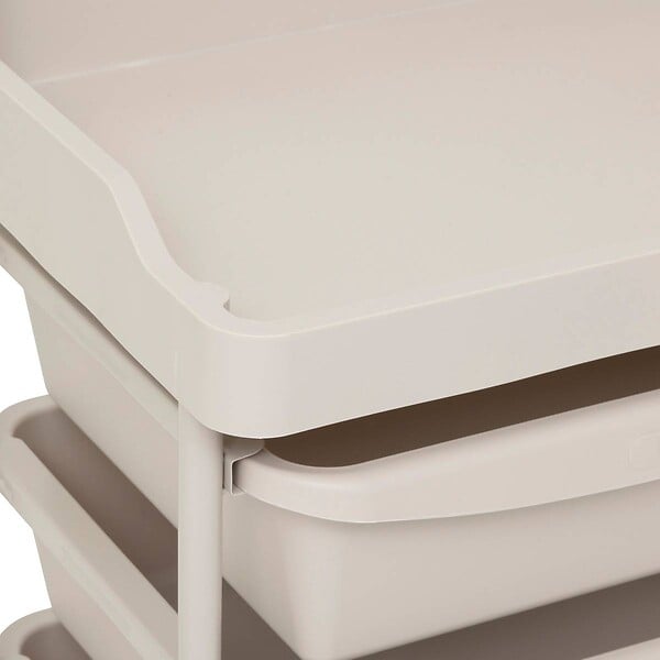 5 FIVE SIMPLY SMART - Tour rangement 5 tiroirs Deskolor avec roues beige et vert - large