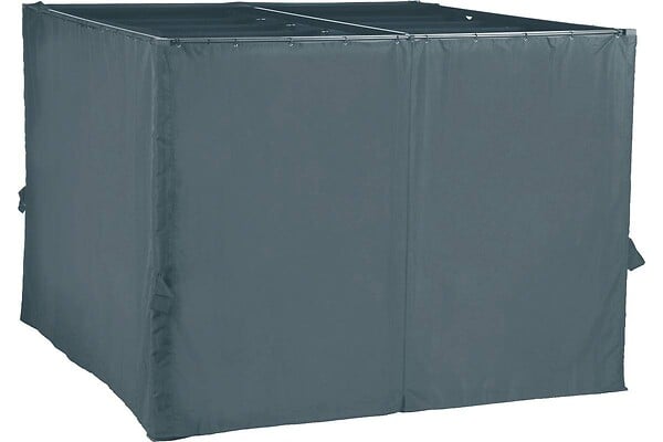 HESPERIDE - Rideaux pour tonnelle "Palmeira" 3x3m en polyester ardoise - large