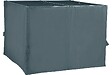 HESPERIDE - Rideaux pour tonnelle "Palmeira" 3x3m en polyester ardoise - vignette