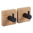 5 FIVE SIMPLY SMART - 2 patères adhésives "Stiky" en métal et bamboo - vignette