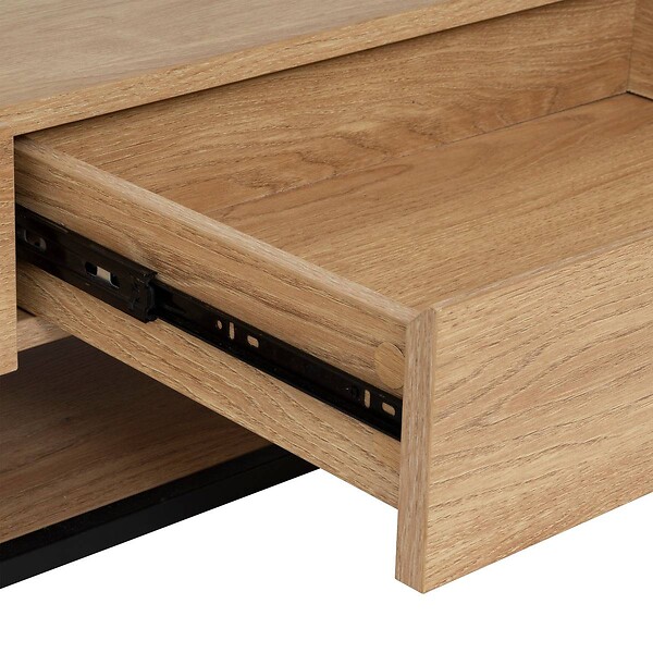 ATMOSPHERA - Table basse 2 tiroirs "Aldea" beige 120x60x40cm - large