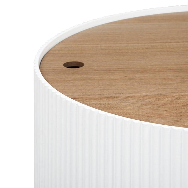 ATMOSPHERA - Table basse "Enola" en placage frêne D55cm blanc - large