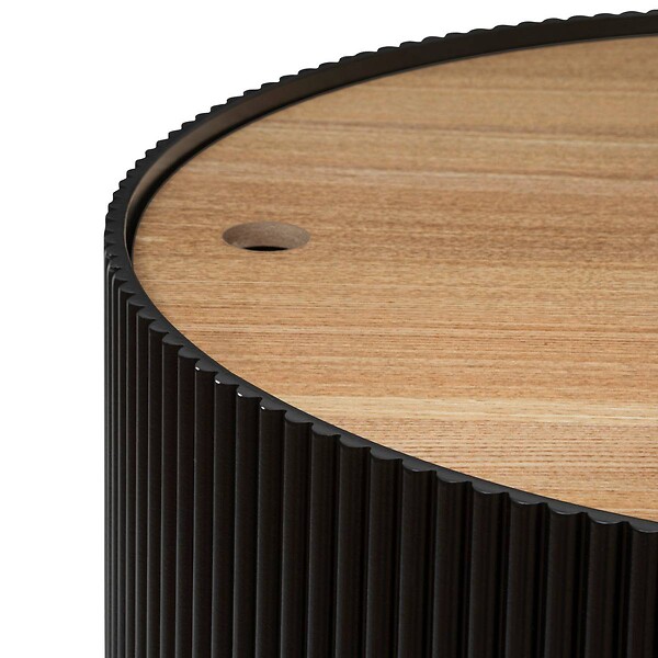 ATMOSPHERA - Table basse "Enola" en placage frêne D55cm noir - large