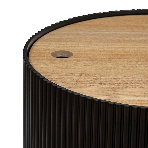 ATMOSPHERA - Table à café "Enola" en placage frêne D38,5cm noir - large