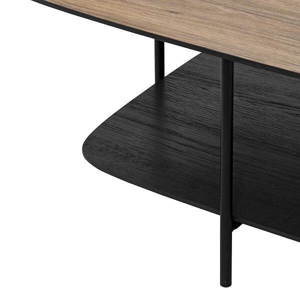 ATMOSPHERA - Table basse 1 étagère "Hodia" noir 75x75x38cm - large