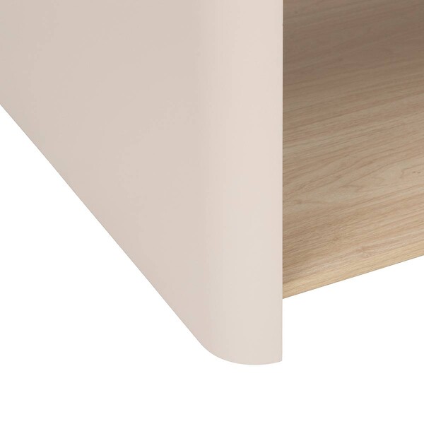 5 FIVE SIMPLY SMART - Table basse Roundy blanc ivoire et bois - large