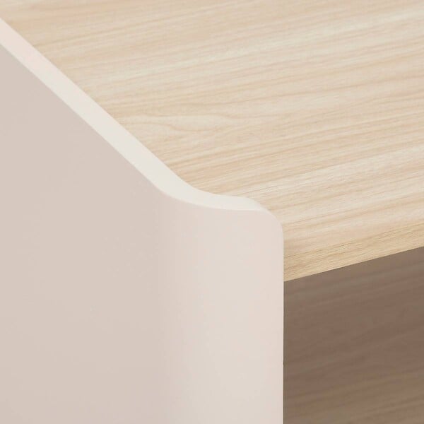 5 FIVE SIMPLY SMART - Table basse Roundy blanc ivoire et bois - large