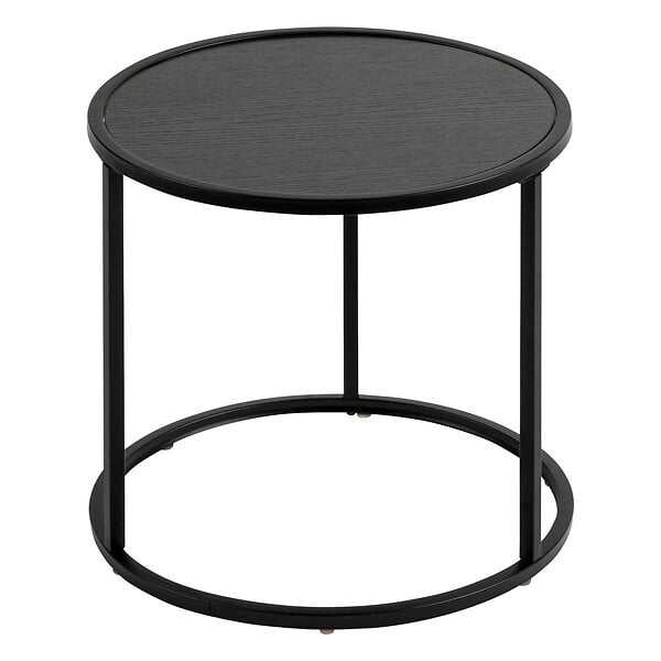 ATMOSPHERA - Lot de 3 tables d'appoint Noan noir L54/45/35cm - large