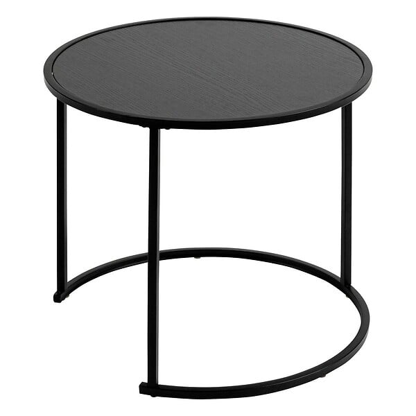 ATMOSPHERA - Lot de 3 tables d'appoint Noan noir L54/45/35cm - large