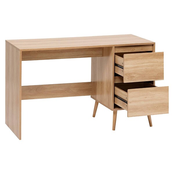 5 FIVE SIMPLY SMART - Bureau 2 tiroirs Abana bois clair - large