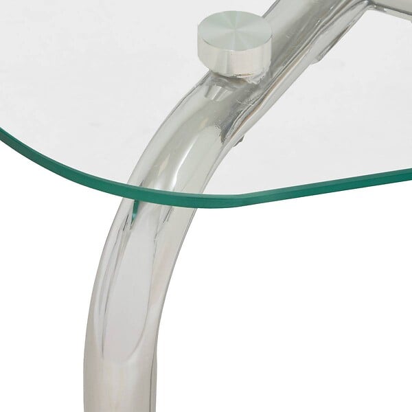 ATMOSPHERA - Lot de tables d'appoint Hecate argent 50x50cm - large