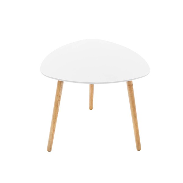 ATMOSPHERA - Lot de 3 tables gigognes "Mileo" blanc L34/46/60cm - large