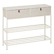 5 FIVE SIMPLY SMART - Console 2 tiroirs Tissa avec range-chaussure beige - vignette