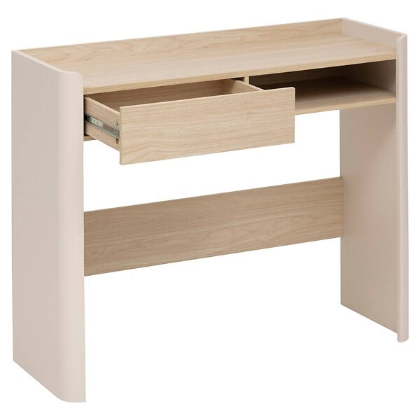 5 FIVE SIMPLY SMART - Console Roundy blanc ivoire et bois - large