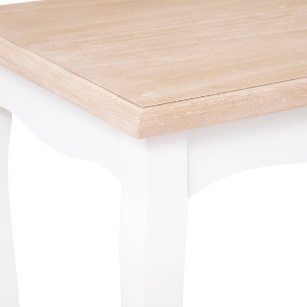 ATMOSPHERA - Lot de 2 tables gigognes "Chrysa" pin blanc L48/60cm - large