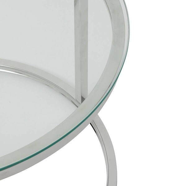 ATMOSPHERA - Lot de 2 tables gigognes "Kneo" argent 80x80x43,2cm - large