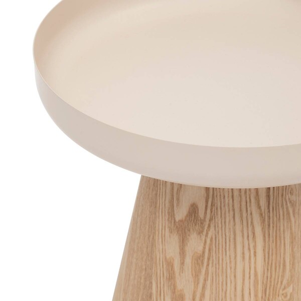 ATMOSPHERA - Table d'appoint "Hercyna" beige D. 40 x H. 41.8 CM - large