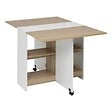 5 FIVE SIMPLY SMART - Table pliante 4 places Eat up blanc et bois - vignette