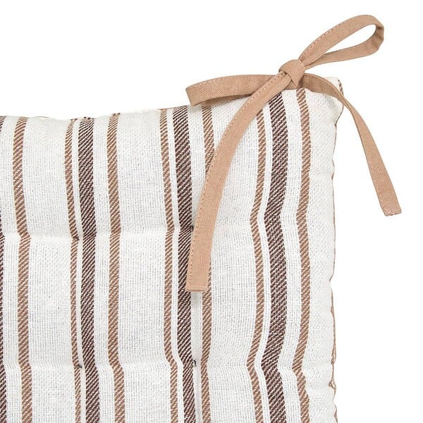 ATMOSPHERA - Galette de chaise Groove 38x38cm rayée beige lin - large