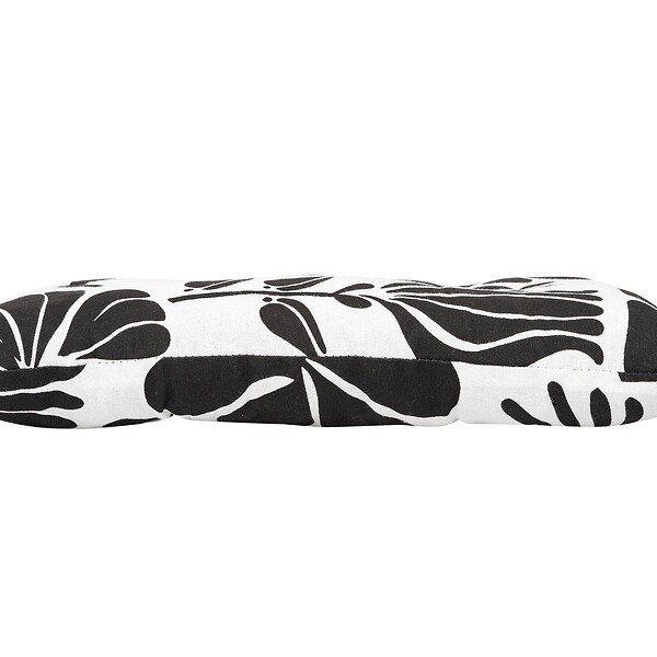 ATMOSPHERA - Galette de chaise "Twisted lime" coton noir & blanc 38x38cm - large