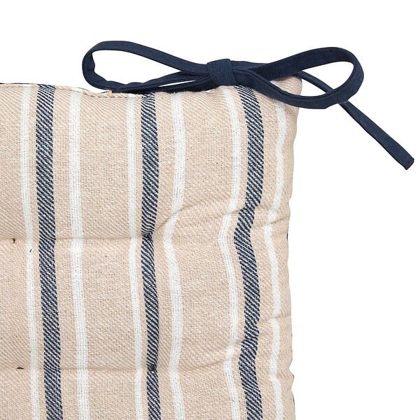 ATMOSPHERA - Galette de chaise Groove 38x38cm rayée bleu navy - large