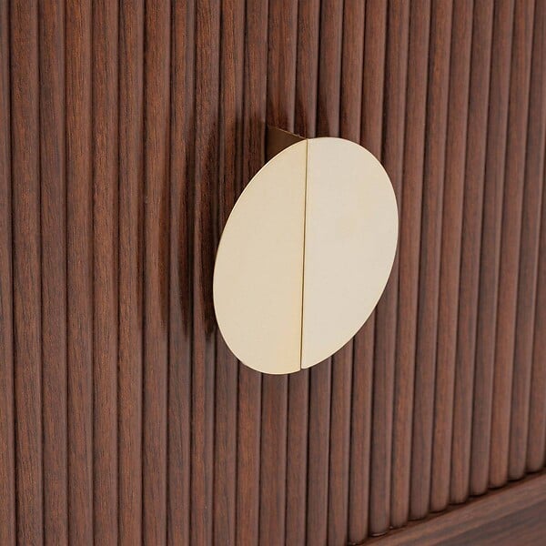ATMOSPHERA - Meuble bas 4 portes 2 étagères Wany marron 140x40cm - large