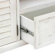 ATMOSPHERA - Meuble TV "Olbia" en métal & acacia 140x40cm blanc - vignette