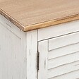 ATMOSPHERA - Meuble TV "Olbia" en métal & acacia 140x40cm blanc - vignette
