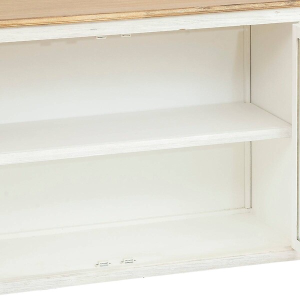 ATMOSPHERA - Buffet 3 portes en verre "Olbia" 180x80cm blanc - large