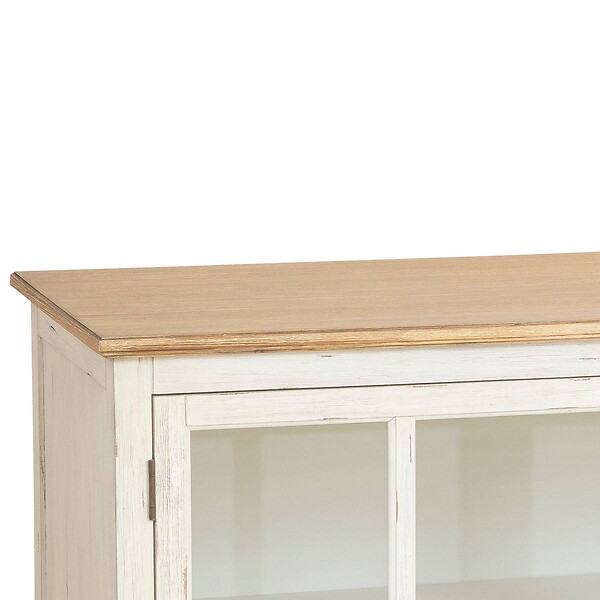 ATMOSPHERA - Buffet 3 portes en verre "Olbia" 180x80cm blanc - large