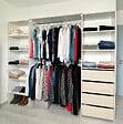 MODE DE VIE - Kit de dressing extensible Tristan - Chêne clair et Blanc - H.200xL180 à 240xP.39cm - vignette