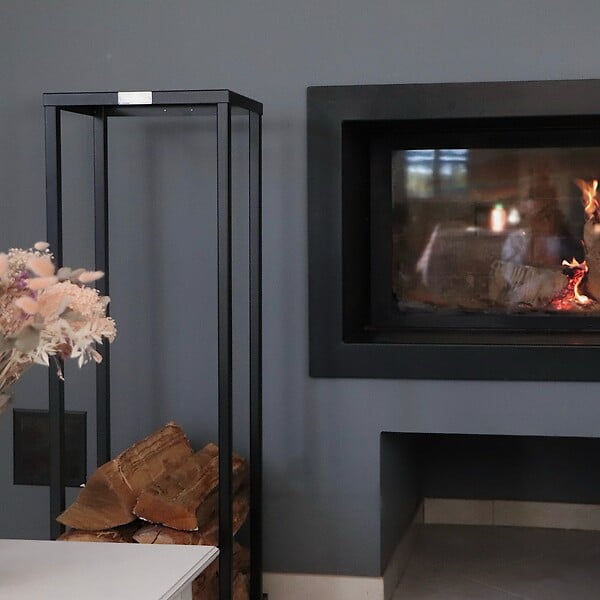 LE MARQUIER - Range-bûches intérieur acier - Actuel - Noir - 119 cm - large
