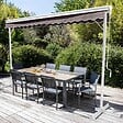 OVIALA - Store mobile électrique double pente 3 x 4m aluminium taupe - Delgada - vignette