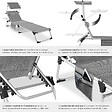 TECTAKE - Chaise longue en aluminium, rembourrée, pliable, dossier réglable en 6 positions, gris tacheté, avec poche latérale - vignette
