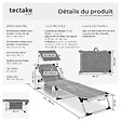 TECTAKE - Chaise longue en aluminium, rembourrée, pliable, dossier réglable en 6 positions, gris tacheté, avec poche latérale - vignette
