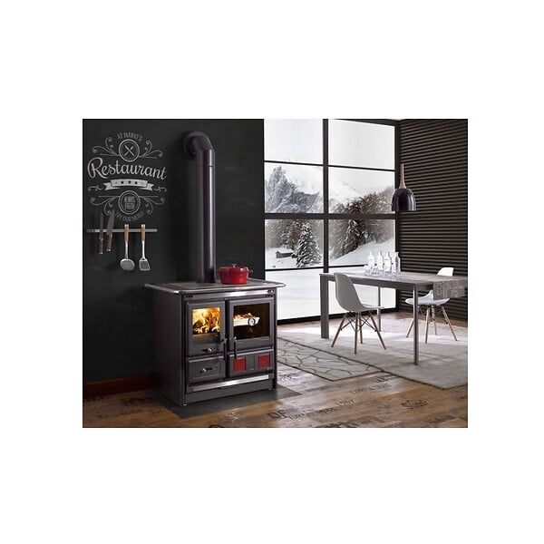 NORDICA - Cuisinière à Bois 9.5kw Noir Anthracite - ROSAL.16ACIER - large