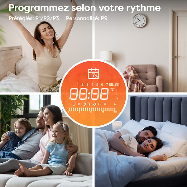 CIARRA - CIARRA CDHTD15A-B Radiateur Electrique Connecté Mural 1500W 10-15㎡ Double Cœur de Chauffe IP24 Chauffage Programable - large