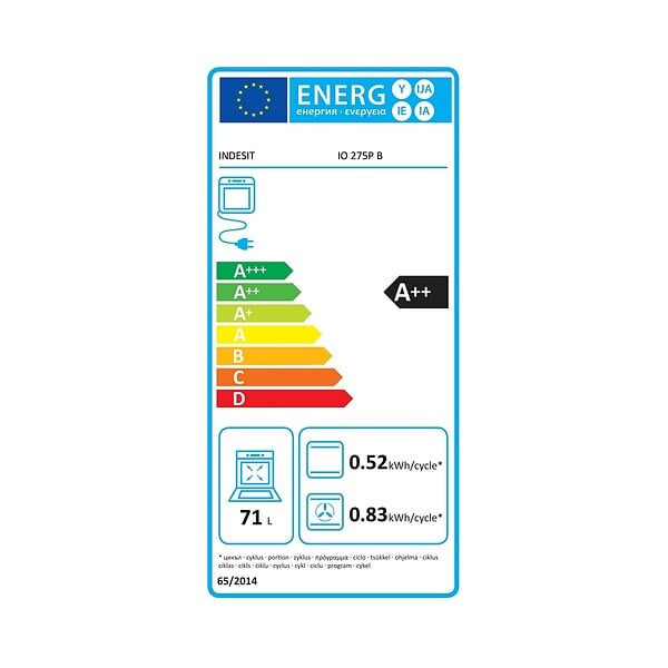 INDESIT - Four Intégrable 71l 60cm Pyrolyse Noir - IO275PB - large