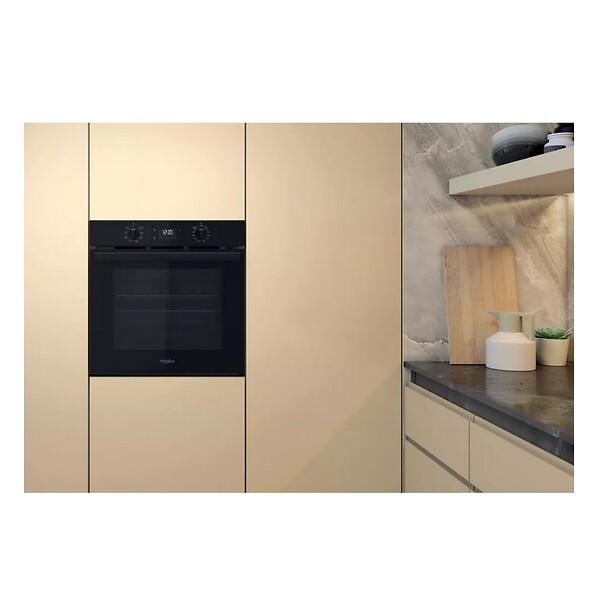 WHIRLPOOL - Four Intégrable 71l 60cm Pyrolyse + Hydrolyse Noir - OMR55RR0B - large