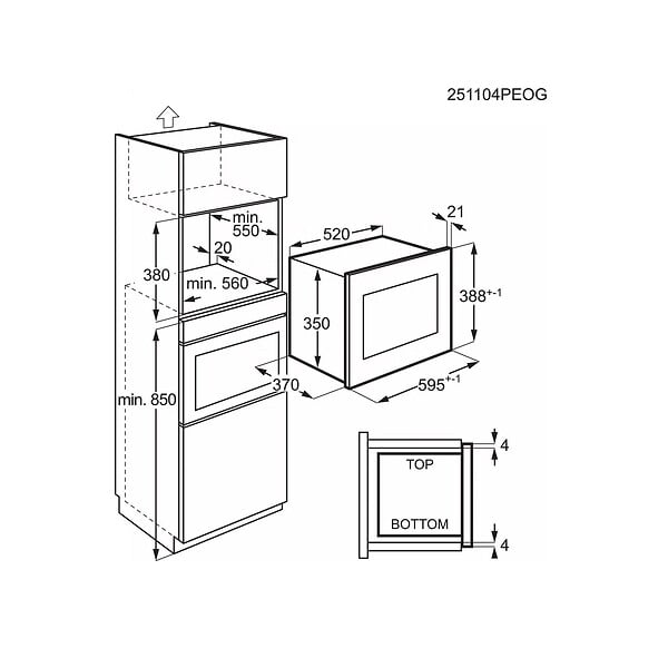 ELECTROLUX - Micro-ondes Encastrable 25l 1450w - KMSD253TB - large