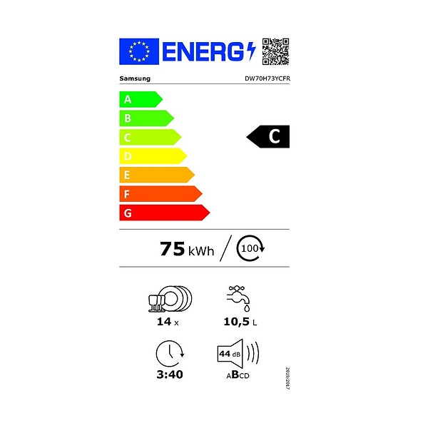 SAMSUNG - Lave-vaisselle 60cm 15 Couverts 44db Inox - DW70H73YCFR - large