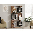 CONCEPT USINE - Bibliothèque design asymétrique 172cm effet bois et gris anthracite NALY - vignette