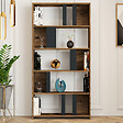 CONCEPT USINE - Bibliothèque 5 étagères effet bois noyer et gris anthracite BOBY - vignette