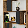 CONCEPT USINE - Bibliothèque 5 étagères effet bois noyer et gris anthracite BOBY - vignette